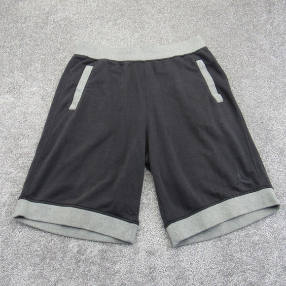 Jordan Shorts Men's‎ 2XL Gray Black Jumpman Logo Drawstring Gym Pull-On Pockets - Picture 1 of 16